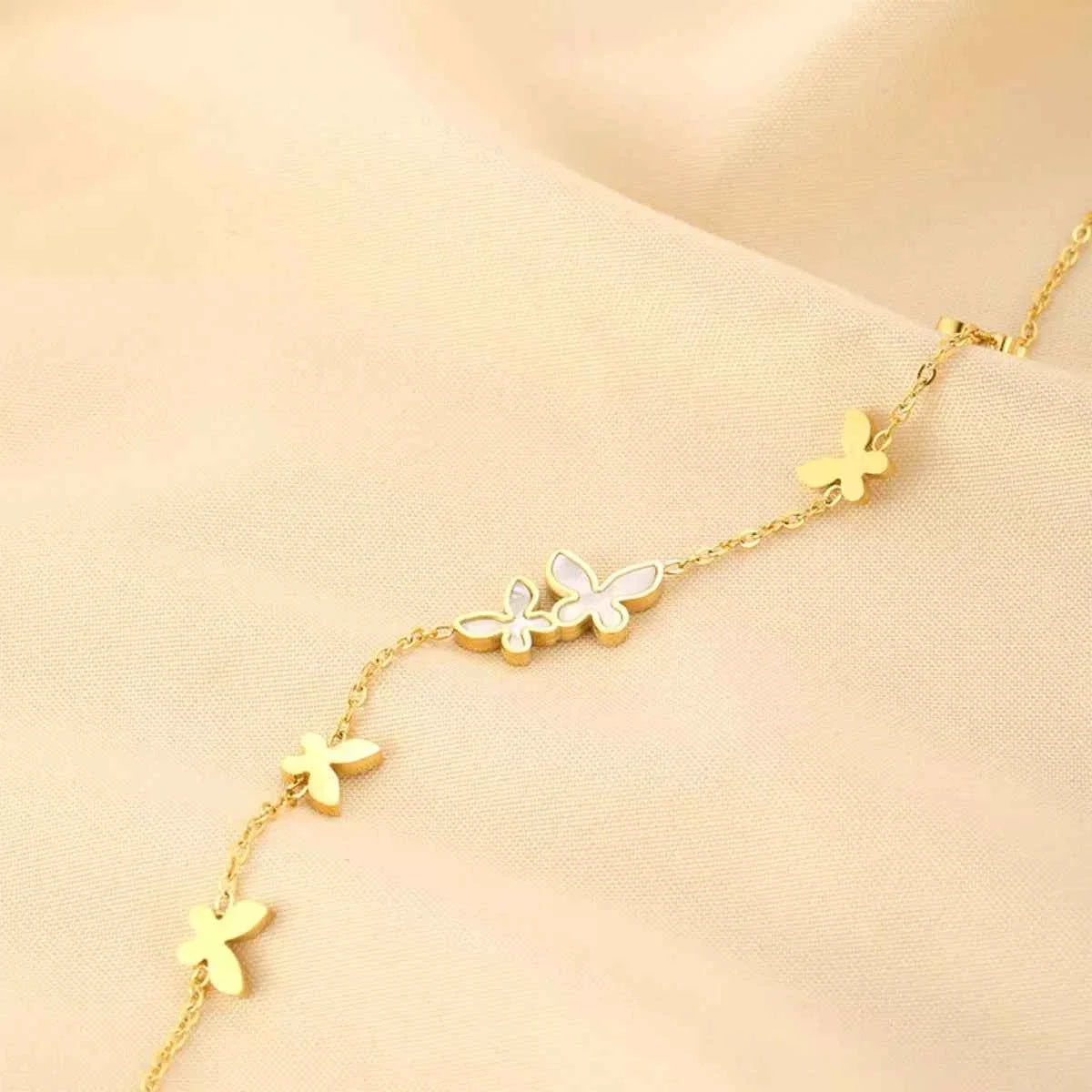 18K Gold-Plated Butterfly Charm Bracelet
