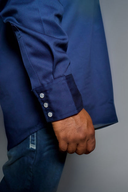 Broche de perla estilo occidental FR - Azul marino