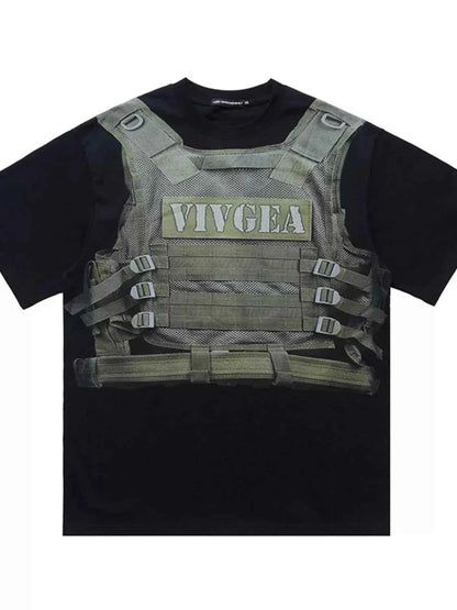 Men's Tactical Vest Print T-Shirt