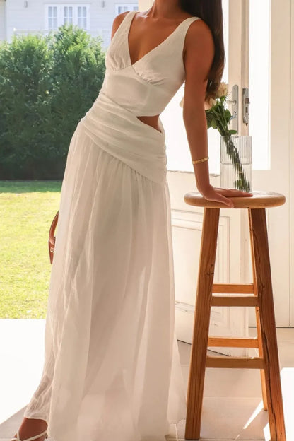 日落低語鏤空長裙