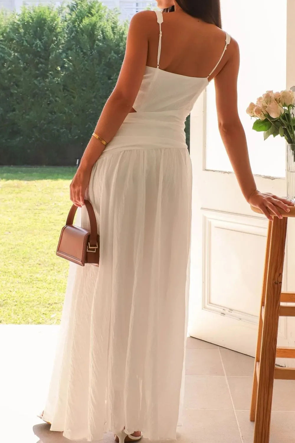 日落低語鏤空長裙