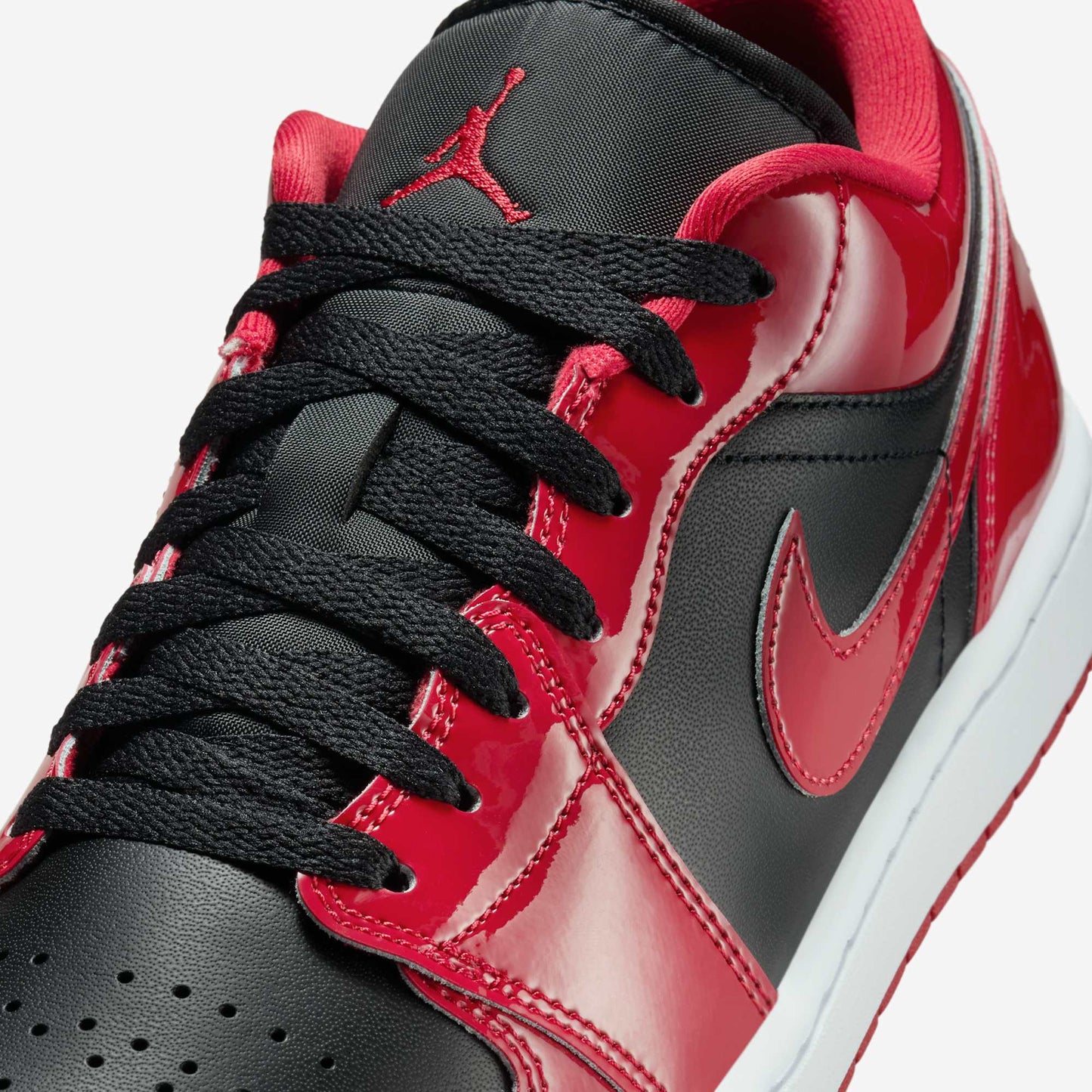 Jordan 1 Low Men Patent Varsity Red Black