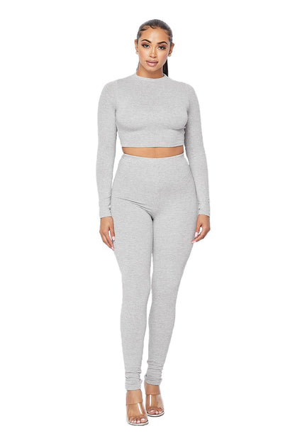 2 PC Cropped Top Legging Set