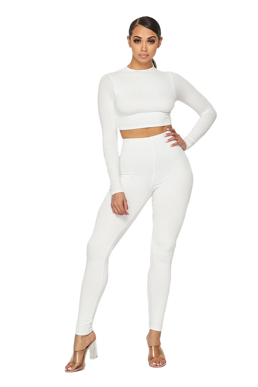 2 PC Cropped Top Legging Set