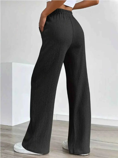 Texture Wide Leg Pants