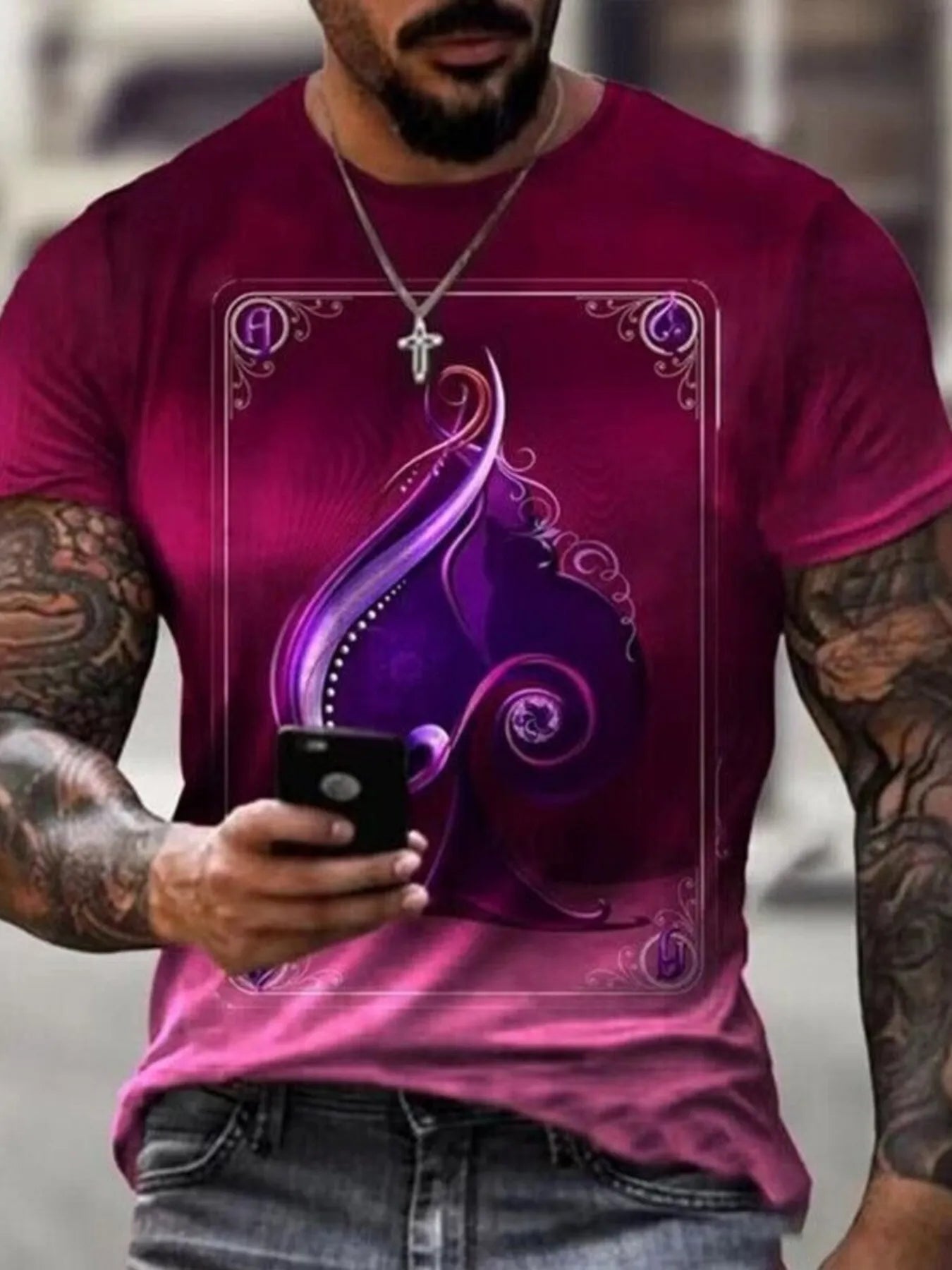 Men's Plus Size Graphic Round Neck Short Sleeve T-Shirt