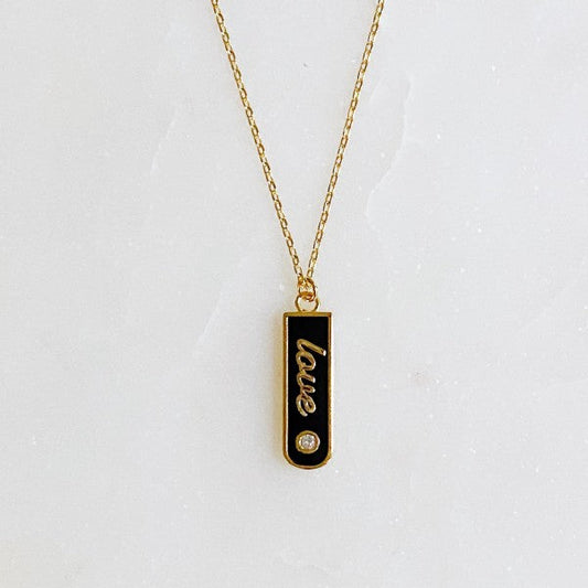 Love Drop Bar Necklace