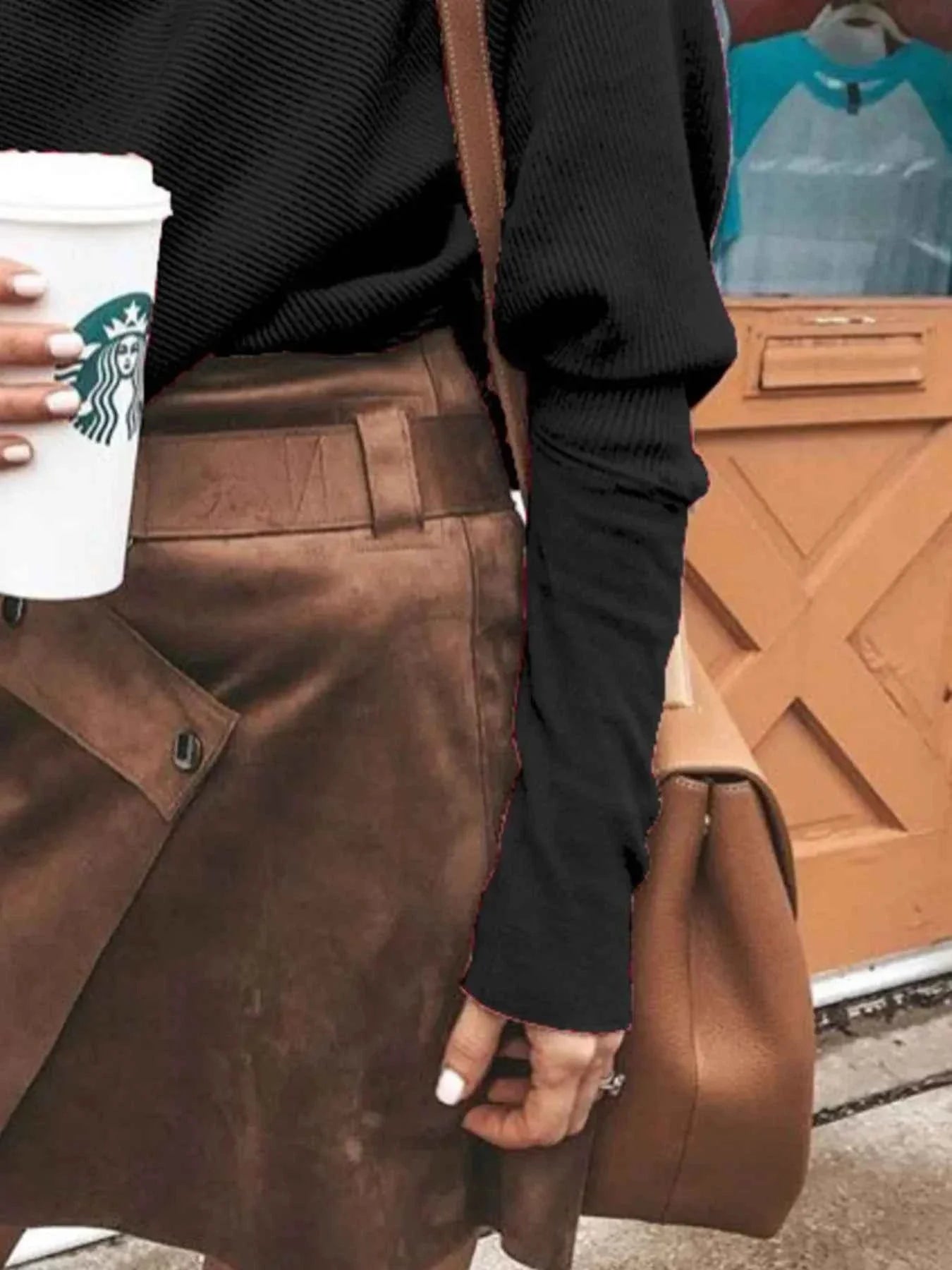 Full Size One-Shoulder Ribbed Sweater Plus Size