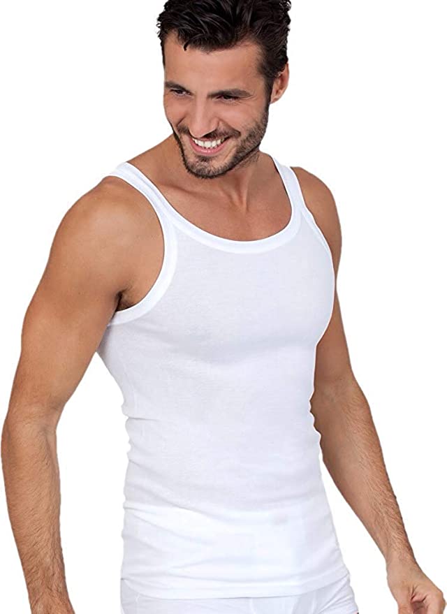 Ropa interior italiana de lujo MaRe, camiseta sin mangas para hombre, 100 % algodón Mako. Fabricada con orgullo en Italia (3221/3250). 