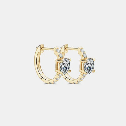 2.36 Carat Moissanite Zircon 925 Sterling Silver Hoop Earrings