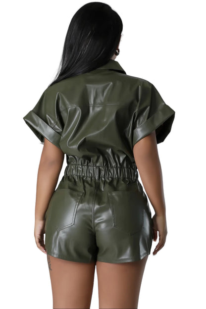 Vegan Leather Romper