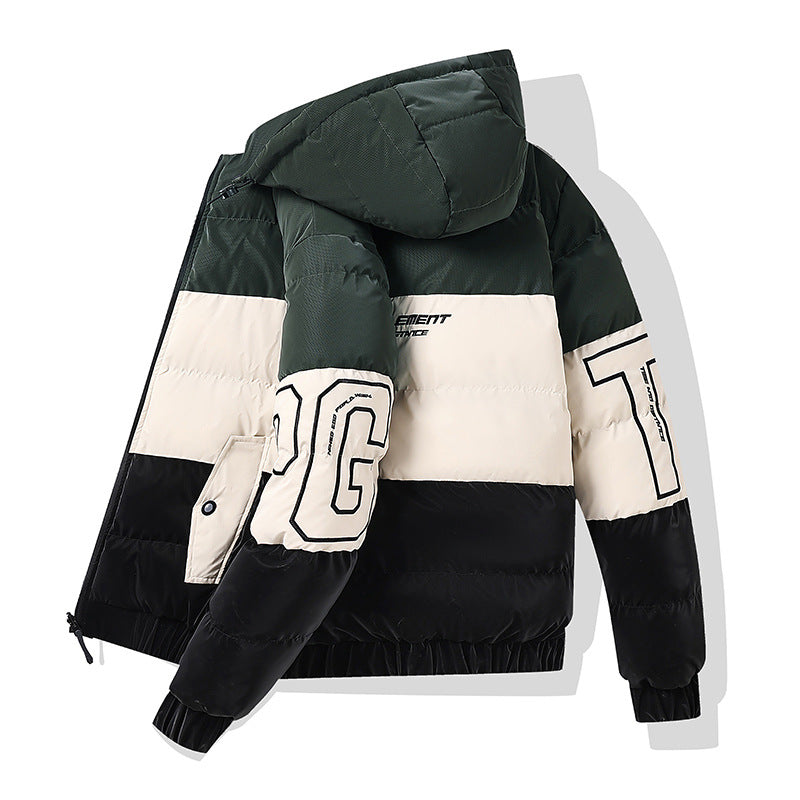 撞色歐美風雙面棉質夾克