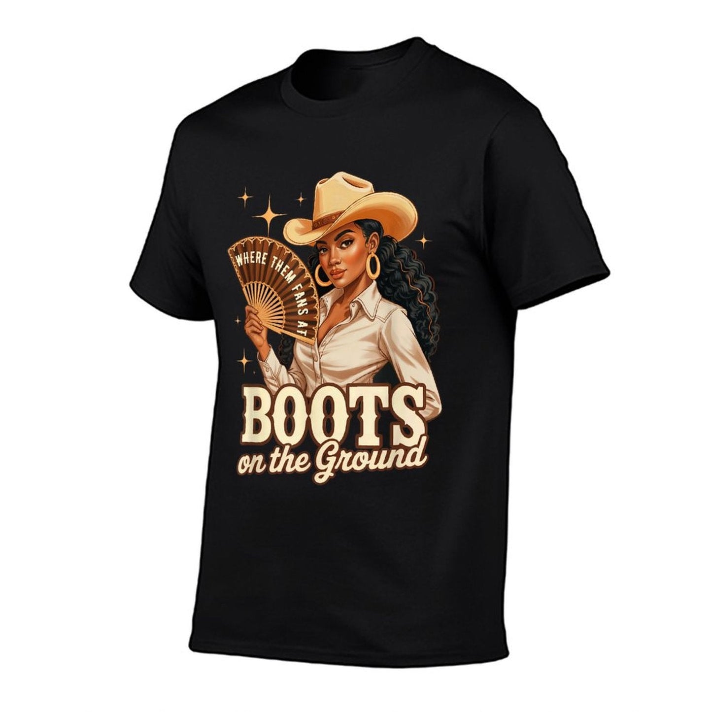 Boots On Ground Juneteenth Melanin Cowgirl Western Rodeo Slim-fit Cut T-Shirt