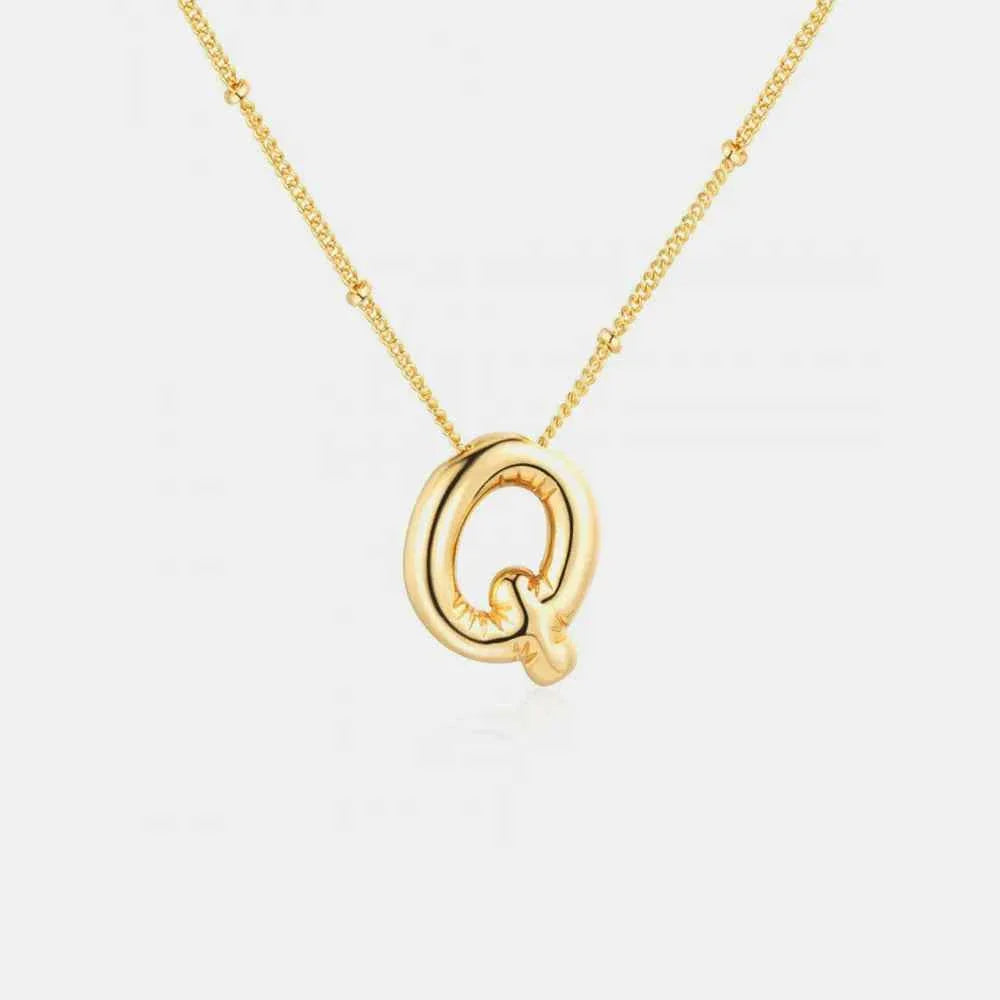 Gold-Plated Bubble Initial Necklace