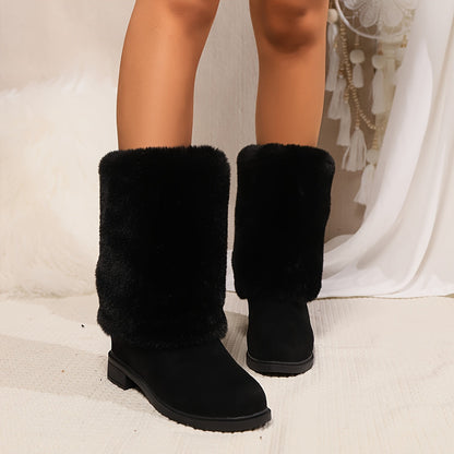 Comfy Fluffy Boots Warm Chic European Winter Fashion