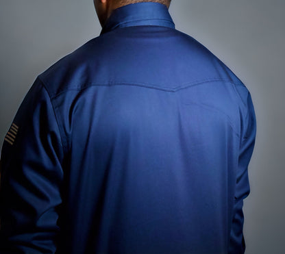 Broche de perla estilo occidental FR - Azul marino