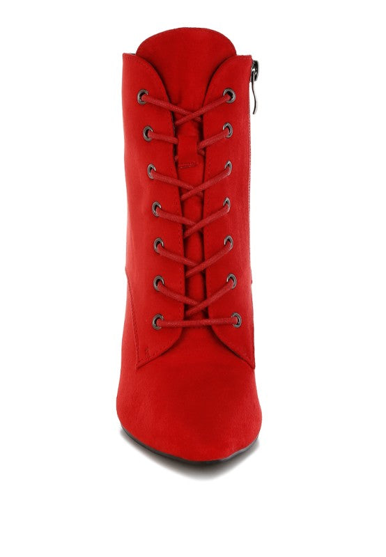 Nesta Stiletto Heel Lace Up Boots