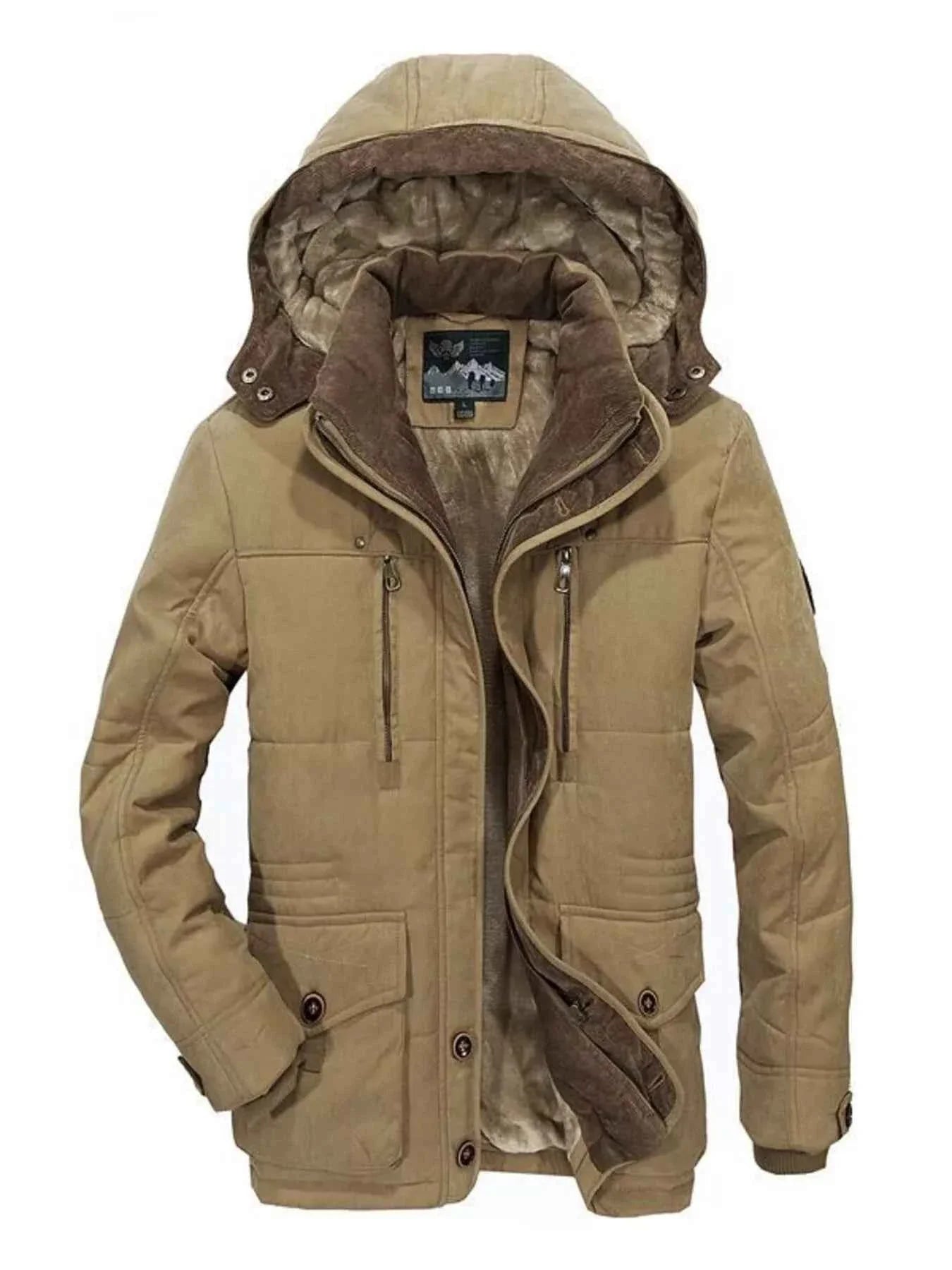 Men's Plus Size Winter Warm Hooded Parka Coat
