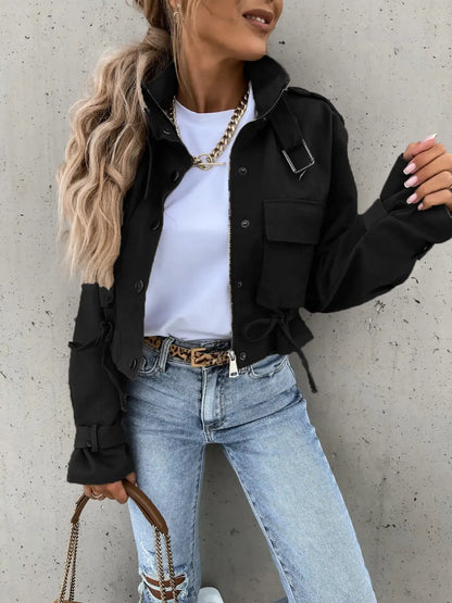 Snap Down Long Sleeve Jacket