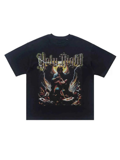 Men's Graphic Round Neck Oversized T-Shirt