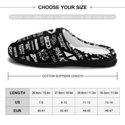 Pantuflas de algodón para artistas de EDM, suaves, cómodas, antideslizantes, impermeables y resistentes a los olores. Regalos para festivales de música, para hombre y mujer. Edición limitada.