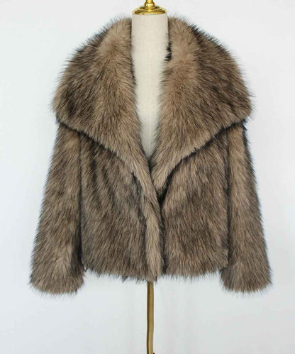 Imitation fur coat top women's short woolen coat made of synthetic fur