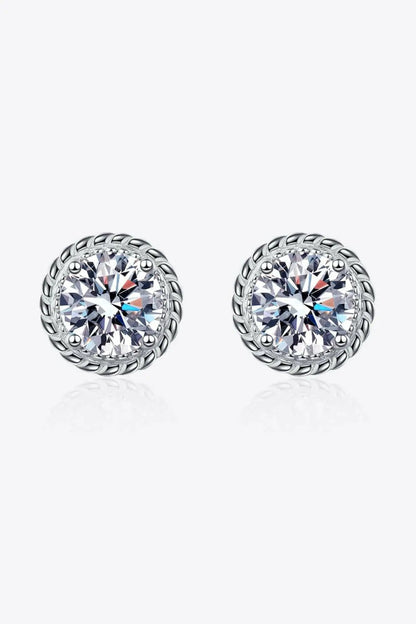 2 Carat Moissanite 925 Sterling Silver Stud Earrings