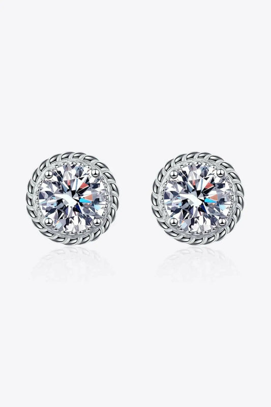 2 Carat Moissanite 925 Sterling Silver Stud Earrings