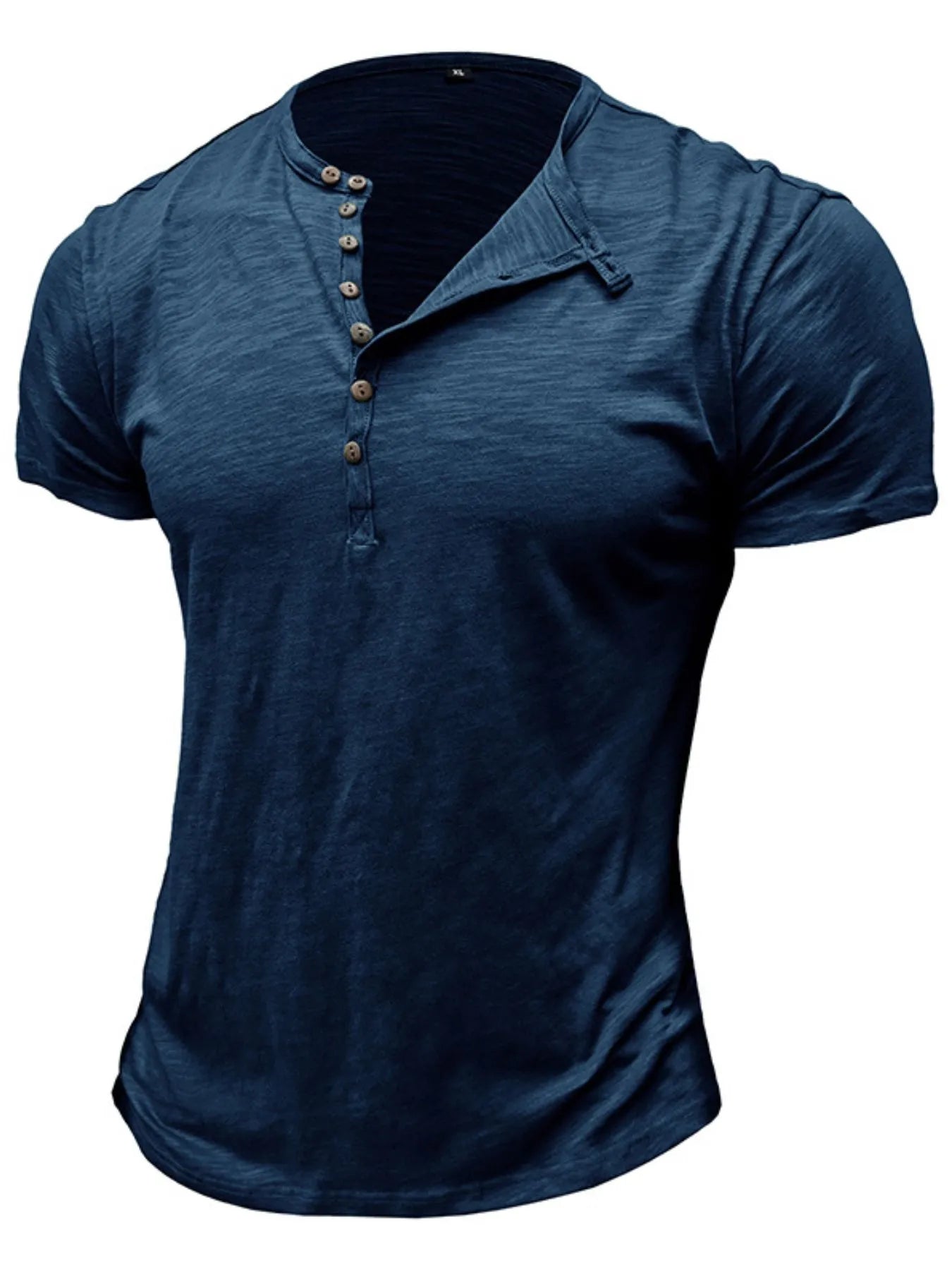 Men's Casual Henley Short Sleeve Button Top