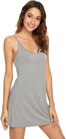 Vestido lencero WiWi para mujer, de viscosa de bambú, con tirantes finos, lencería sexy, camisón de dormir de talla grande S-4X