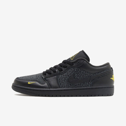 Jordan 1 Low Men Black Elephant Print