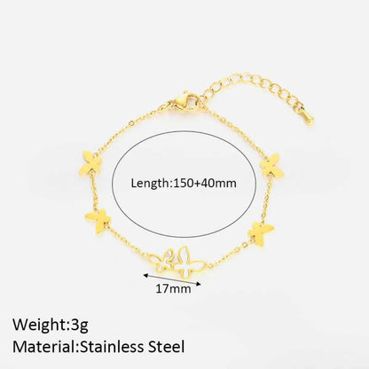 18K Gold-Plated Butterfly Charm Bracelet