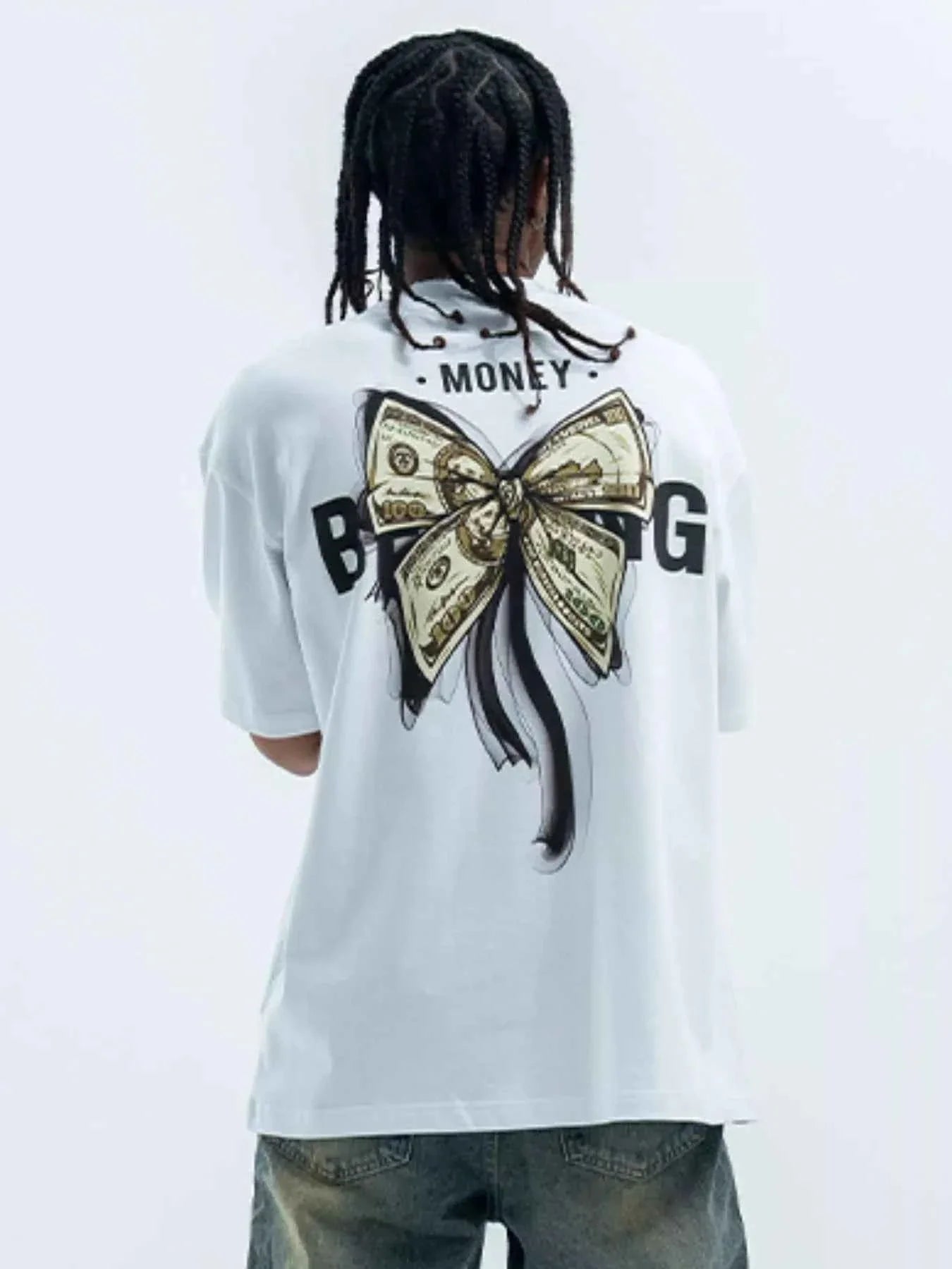 Men's Bow Graphic Oversized T-Shirt