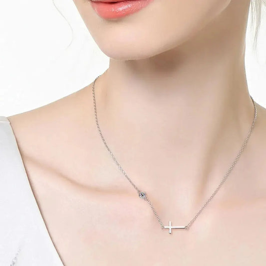 Cross 925 Sterling Silver Moissanite Necklace