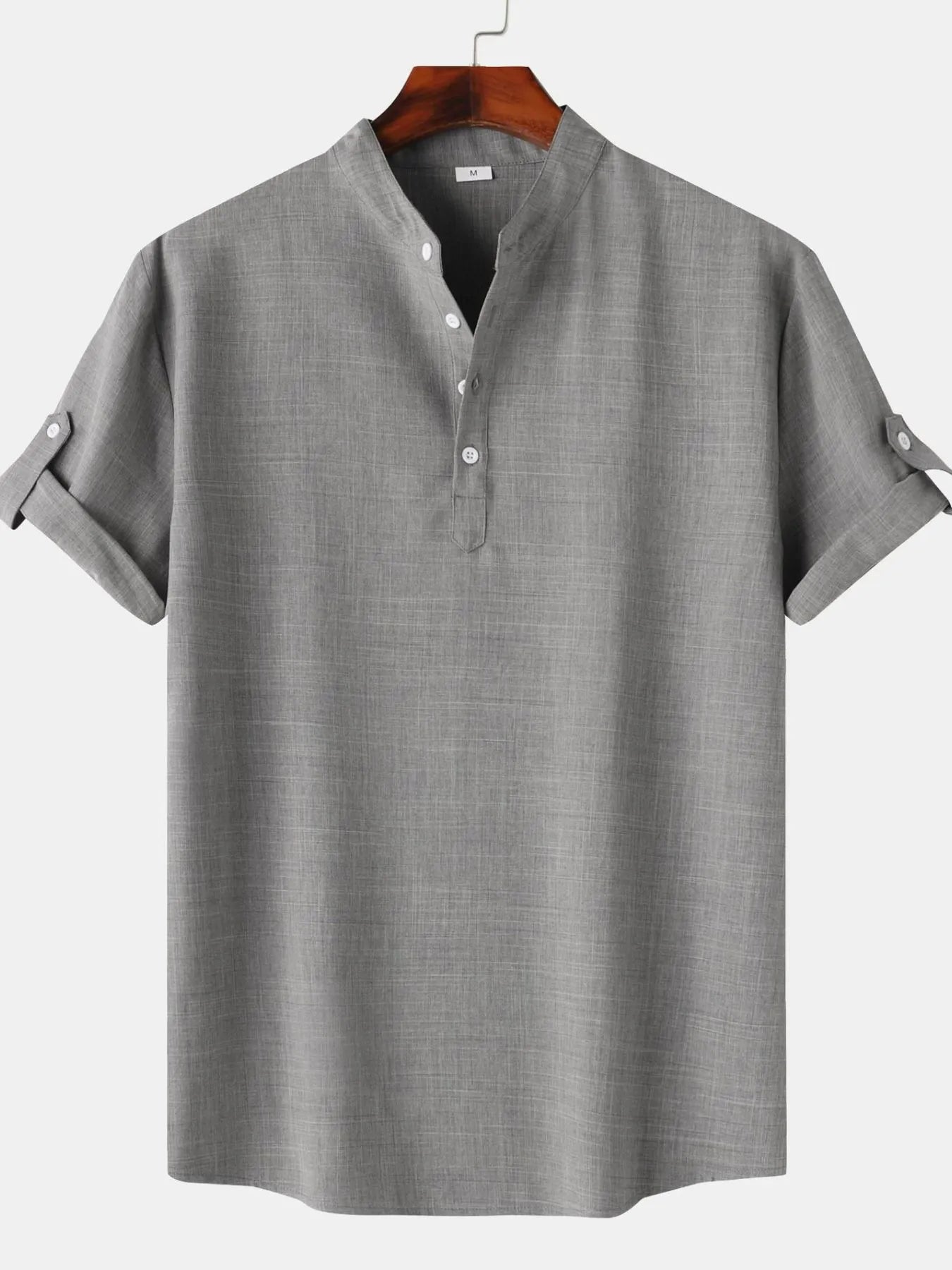 Men's Button Detail Short Sleeve Blouse