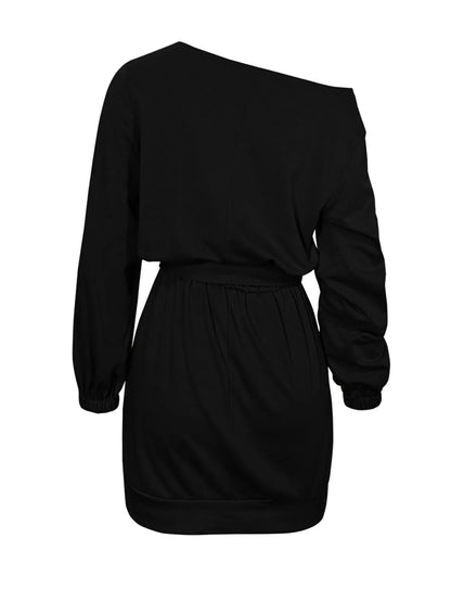 One Shoulder Tie Waist Dress