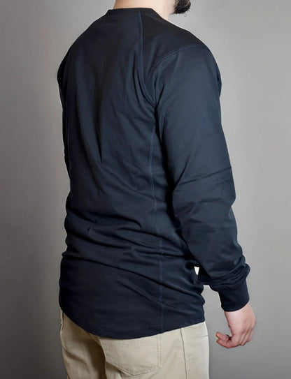 FR 3-Button Henley Shirt - Black