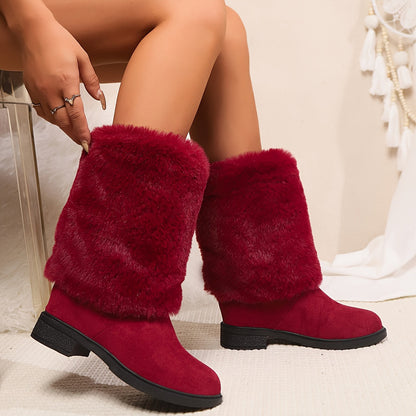 Comfy Fluffy Boots Warm Chic European Winter Fashion