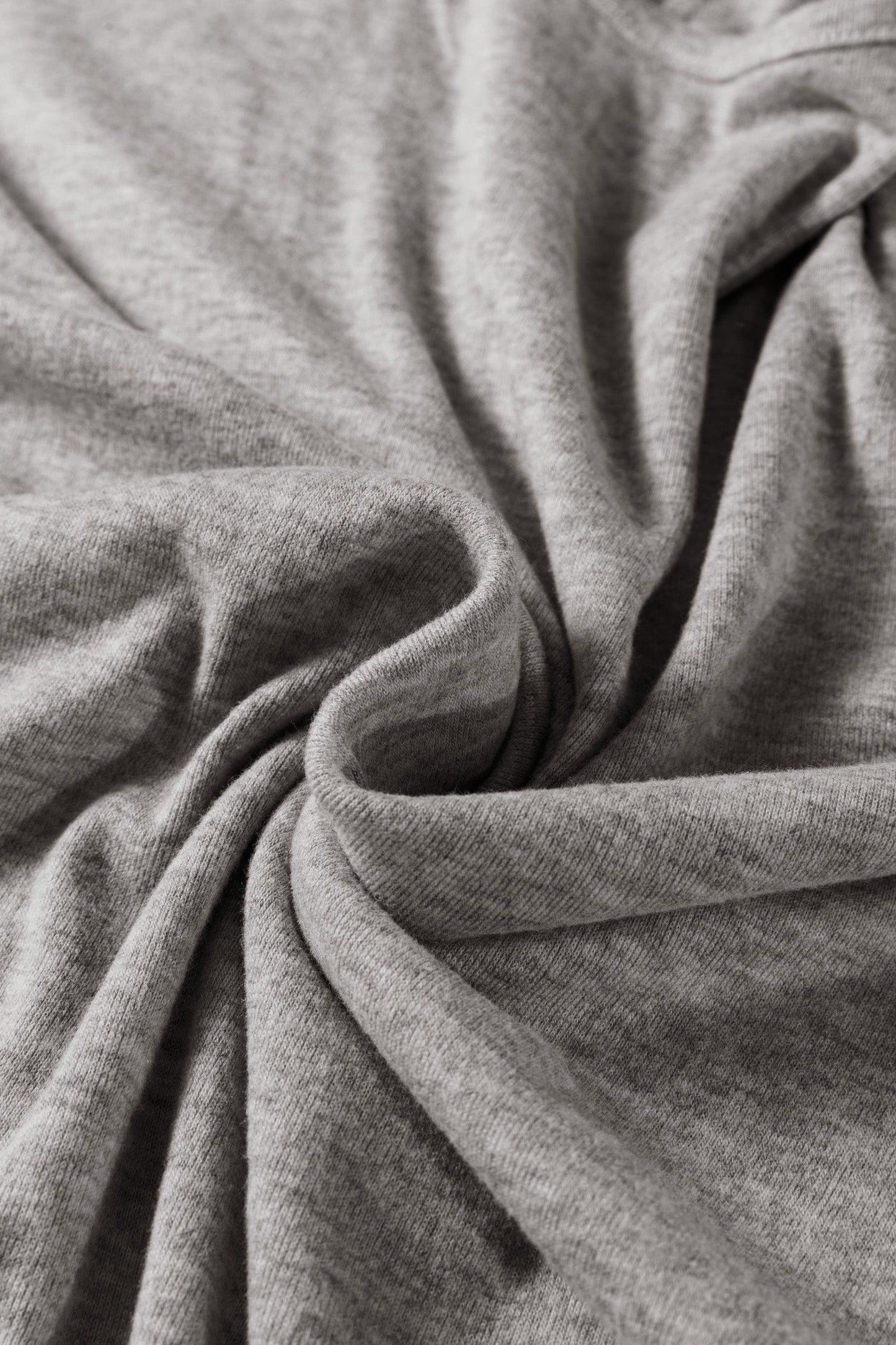 Light Grey Solid Color Extended Cuffs Long Sleeve Top