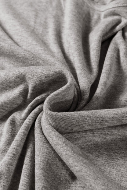 Light Grey Solid Color Extended Cuffs Long Sleeve Top