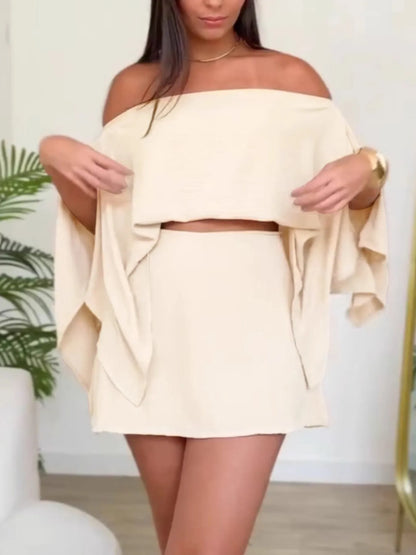 Side Slit Top and Mini Skirt Set