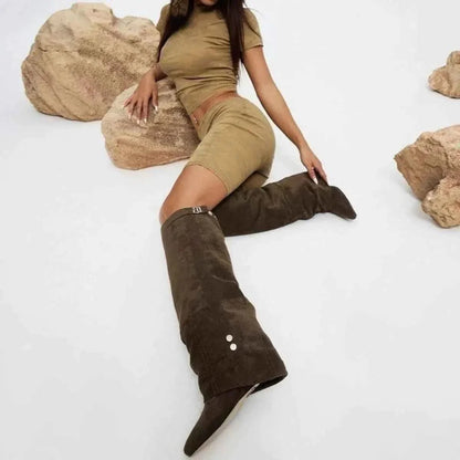 Chic Pointed Block Heel Boots - Stylish & Comfortable