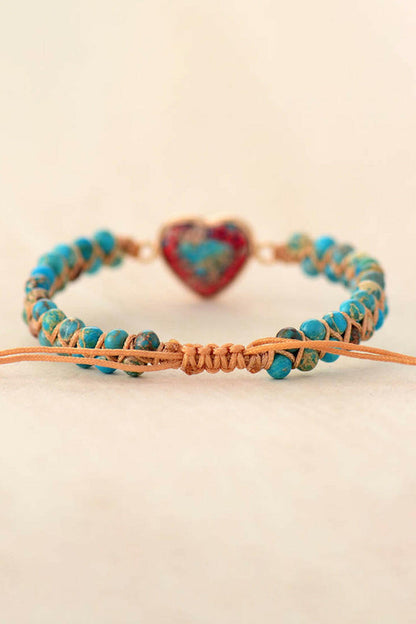 Handmade Heart Shape Natural Stone Bracelet