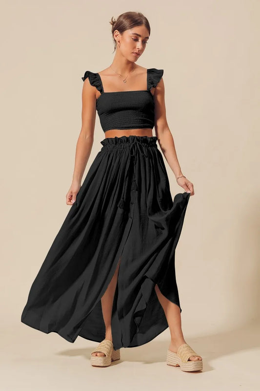 Flowy Top and Maxi Skirt Set for women