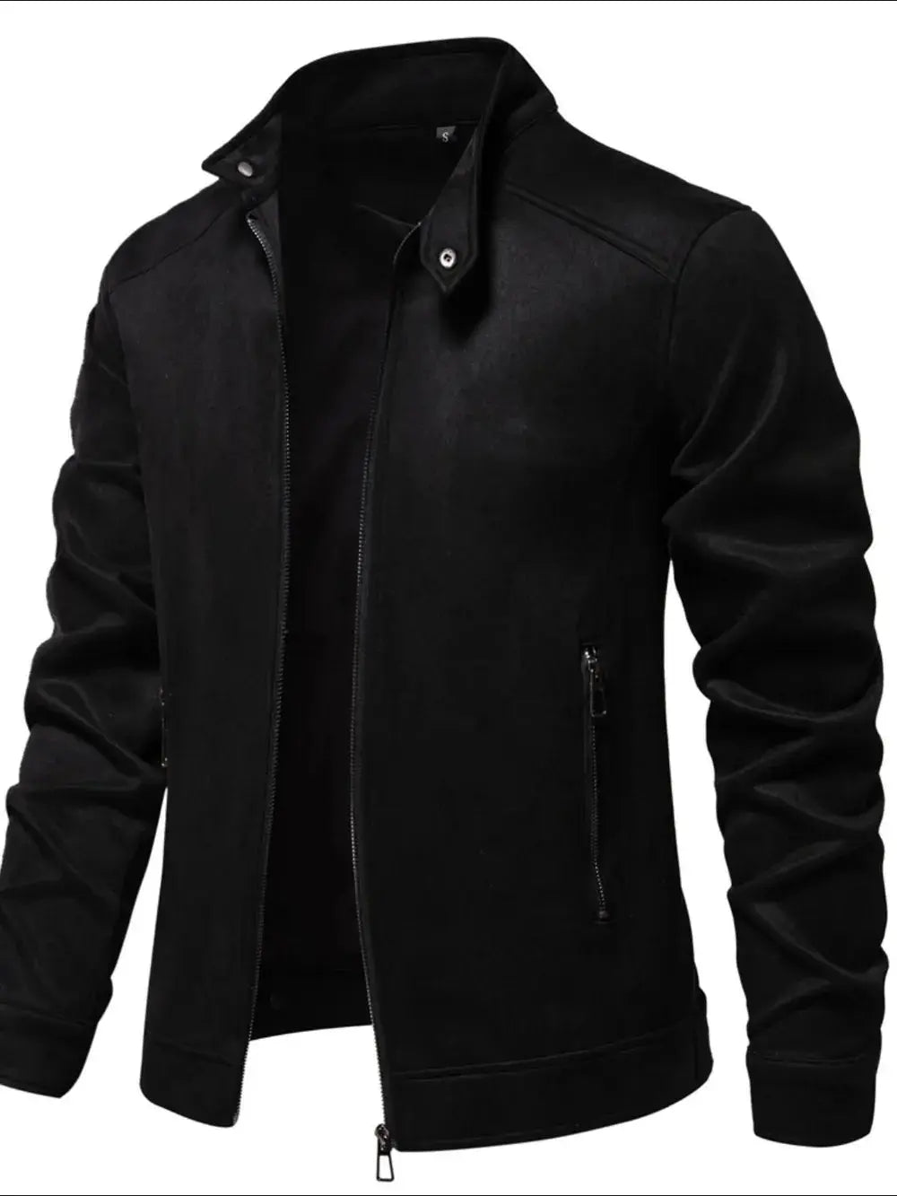Men's Zip Up Long Sleeve Biker Jacket