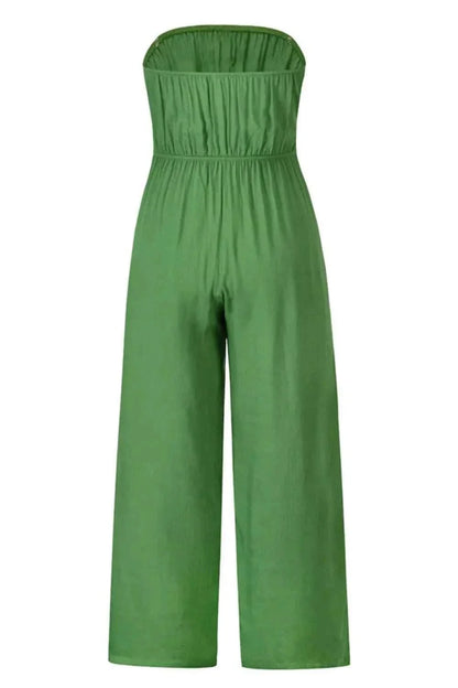 Tied Cutout Tube : Wide Leg Jumpsuit