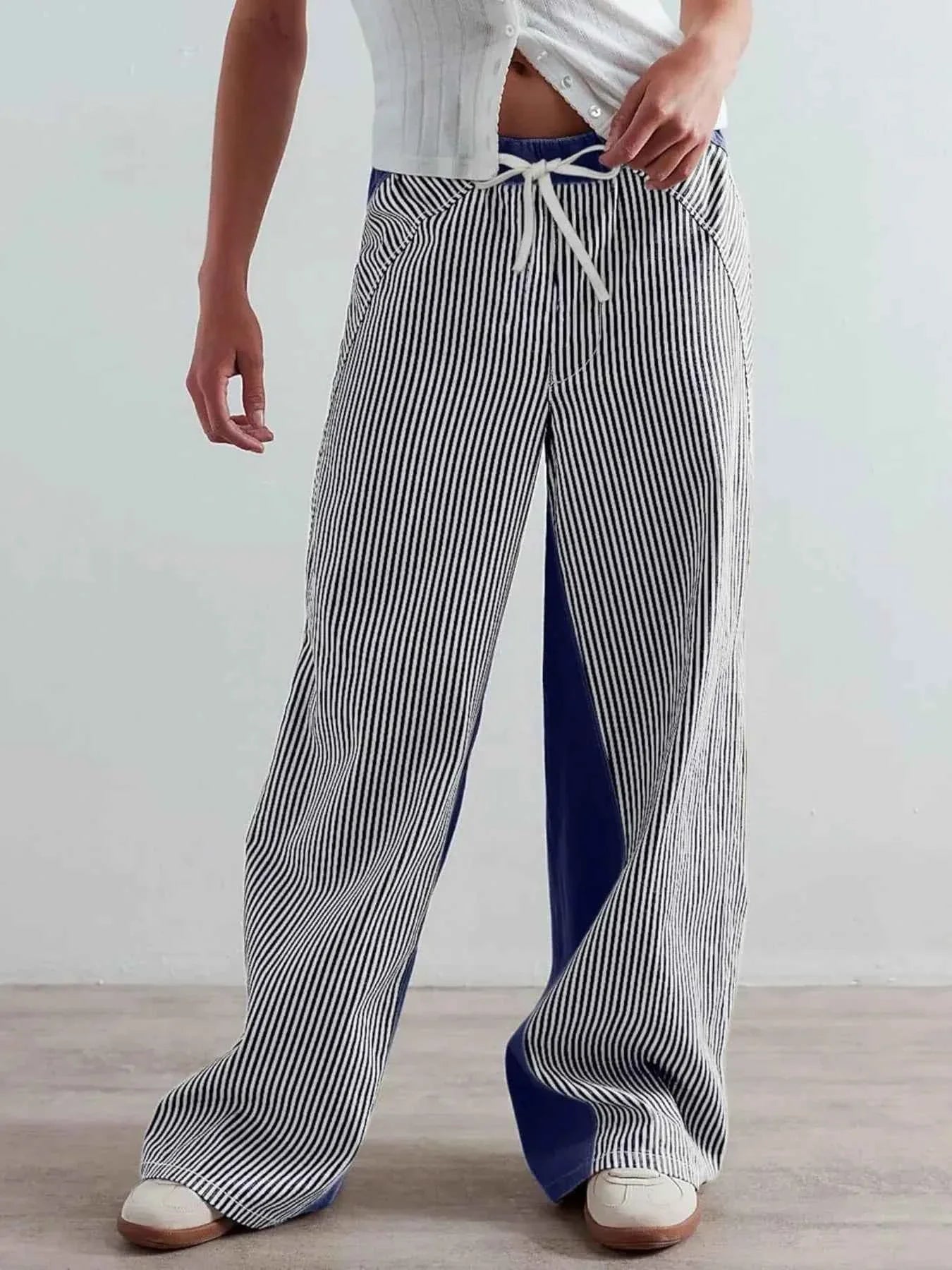 Striped Wide Leg Jeans