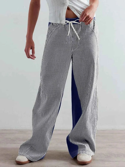 Striped Wide Leg Jeans
