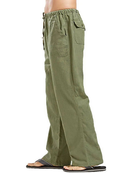 Men's Full Size Drawstring Pants with Pockets Plus Size