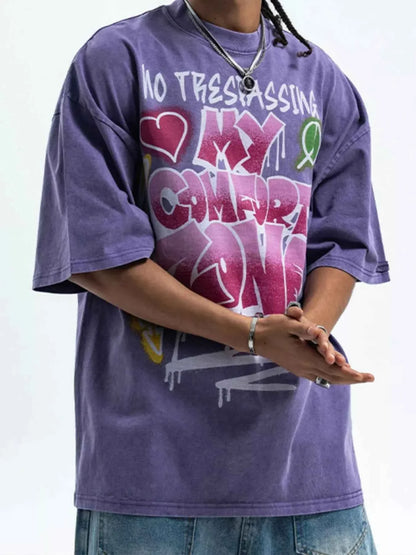 Stylish Men's Graphic Tee, Comfortable Half Sleeve T-Shirt for Men